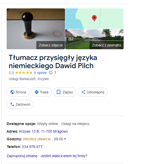 Google tłumacz Dawid Pilch